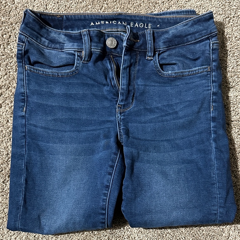 American Eagle Outfitters Women's Dark Blue Skinny Jeans